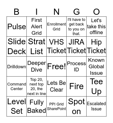 PNM 2018 Highlight Reel Bingo Card