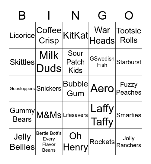 April 'Sweet Treat' Bingo! Bingo Card