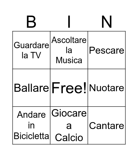 I Passatempi  Bingo Card