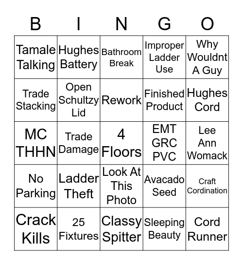 Perfect Storm Bingo Card