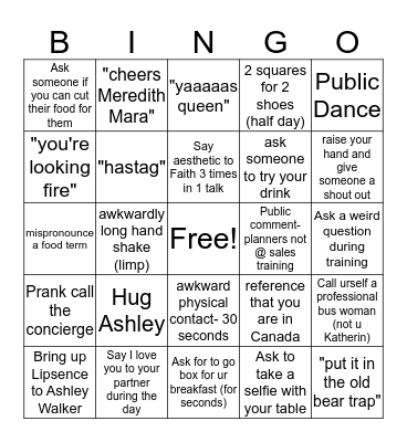 Sales Training Bingo Card