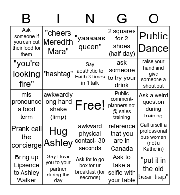 Sales Training Bingo Card