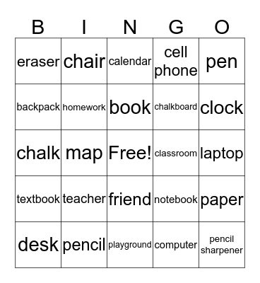 The Classroom Bingo Card