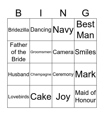 24th April 2018 Bingo Card