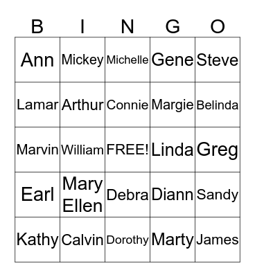 Fore Family Reunion Bingo Card