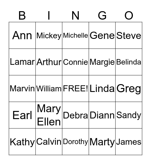 Fore Family Reunion Bingo Card