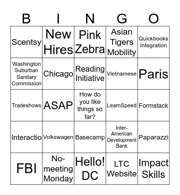 Q1 Staff Meeting Bingo Card
