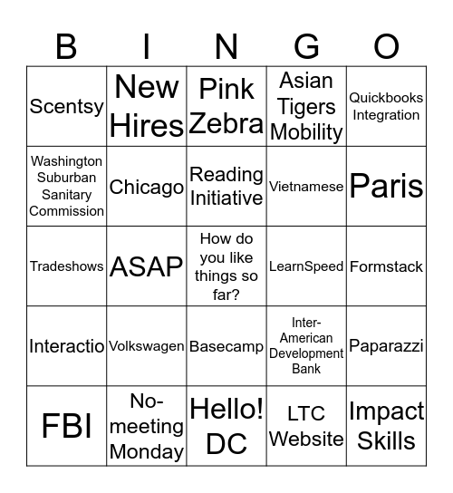 Q1 Staff Meeting Bingo Card