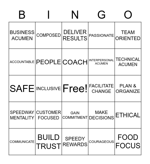 BE- KNOW-DO  BINGO Card