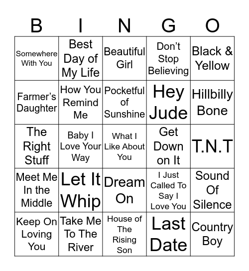 Boondocks Brews, Beats & Bingo 40 Bingo Card
