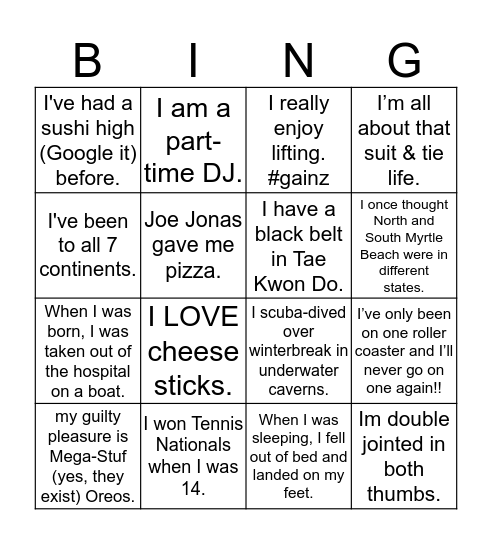 Know Your Board Bingo Card