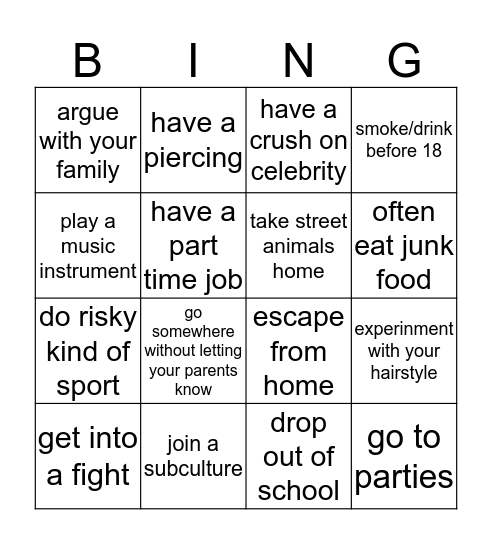 Did you...? Bingo Card