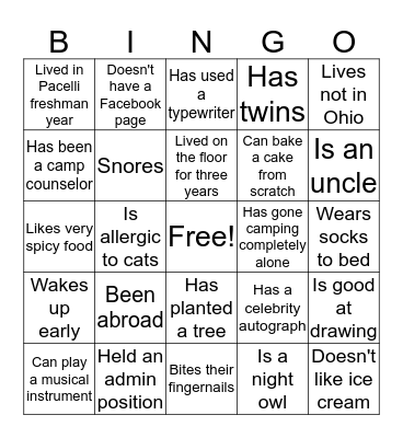 Delta Tau Delta People Bingo Card