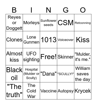 X-Files Bingo Card