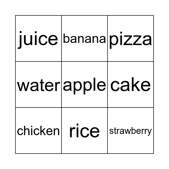 Food! Bingo Card