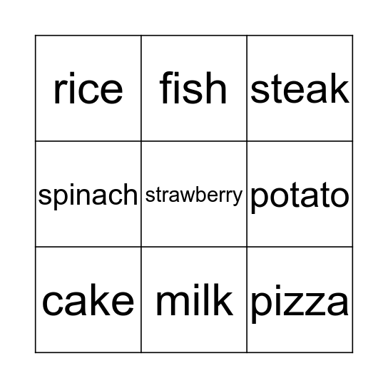 Food! Bingo Card