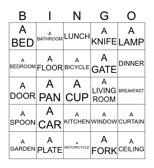 THE HOUSE Bingo Card