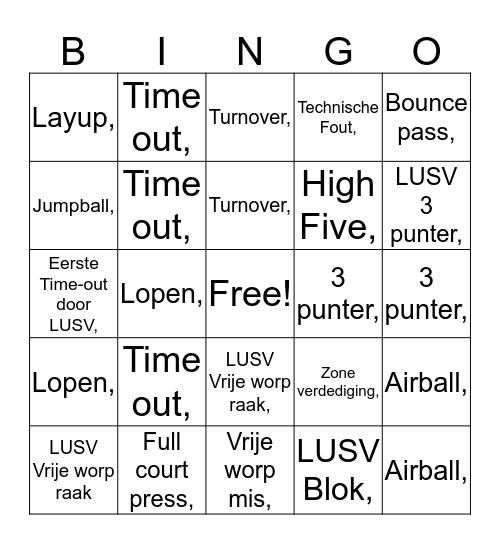 Super Saturdat Bingo Card