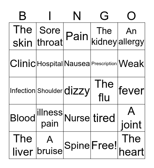 The Doctor's office Bingo Card