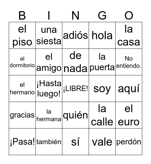 Mi Vida Loca - Episodio 1 Bingo Card