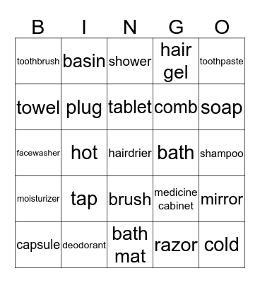 BATHROOM Bingo Card