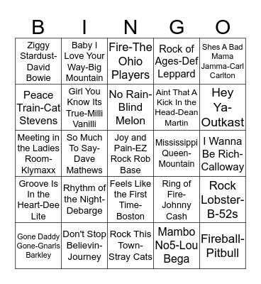 REPUBLIC SAFETY MUSIC BINGO Card