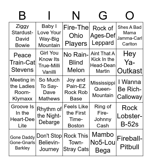 REPUBLIC SAFETY MUSIC BINGO Card