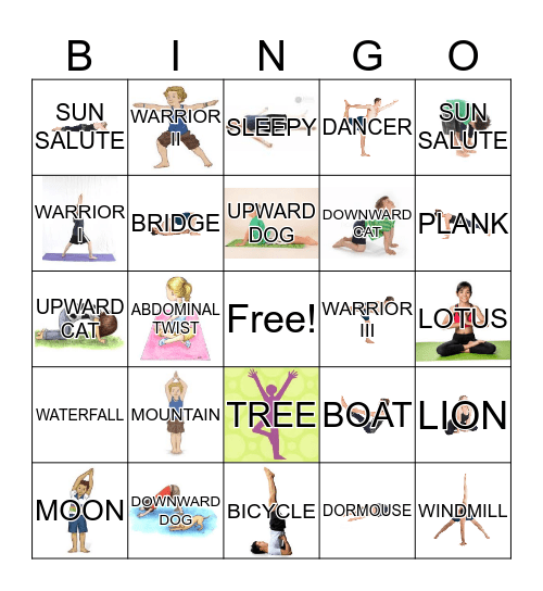 Yoga Bingo Card