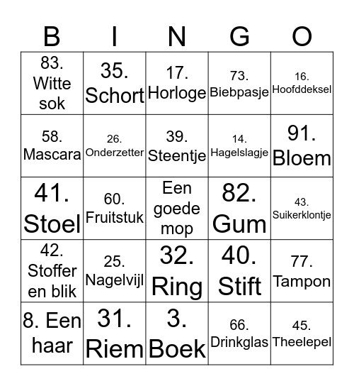 Let's GO! Bingo Card