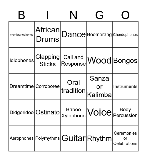 MUSICAL BRAINS Bingo Card