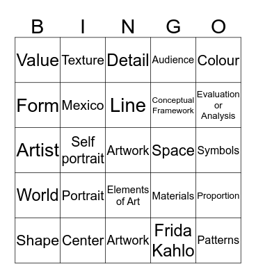 PORTRAIT BRAINS Bingo Card