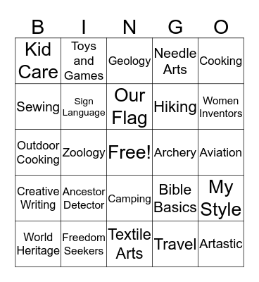 AHG Bingo Card