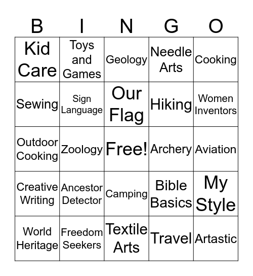 AHG Bingo Card