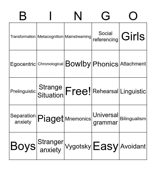 Bingo Card