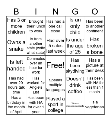 Lets Be Friends! Bingo Card