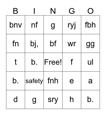 Holiday Inn Bingo Card