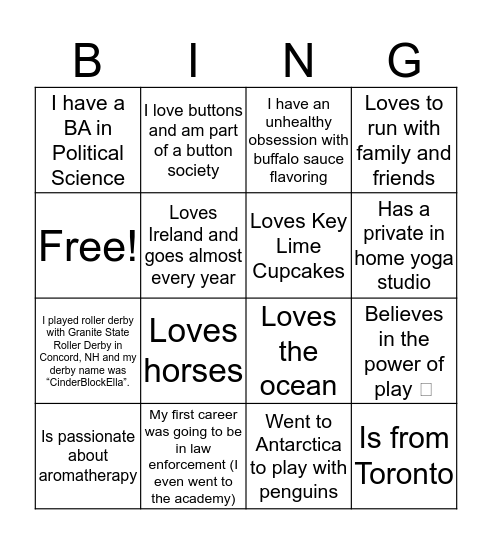 Meet Your New Team Bingo Card