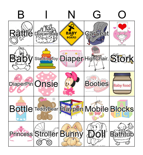 Silvie’s Baby Shower Bingo Card