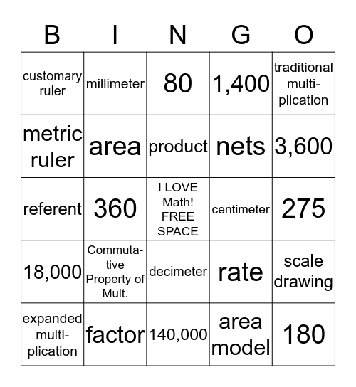 Unit 3 Lesson 15 Review Bingo Card