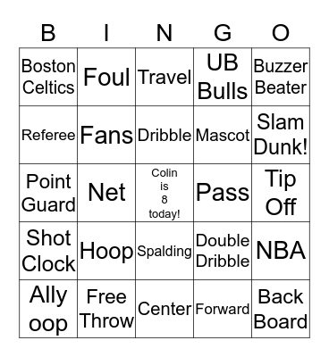 Basketball Fun! Bingo Card