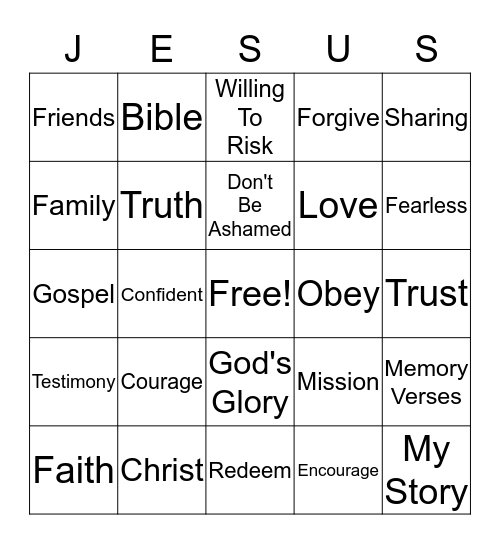 SHARING OUR FAITH Bingo Card