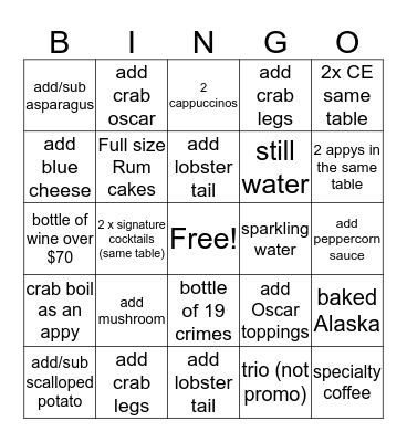 GCA booster Bingo Card