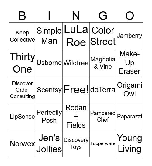 Shopping Extravaganza Bingo! Bingo Card