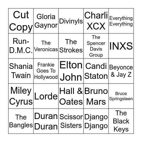 The Big FlamBingo Hootenanny! Bingo Card