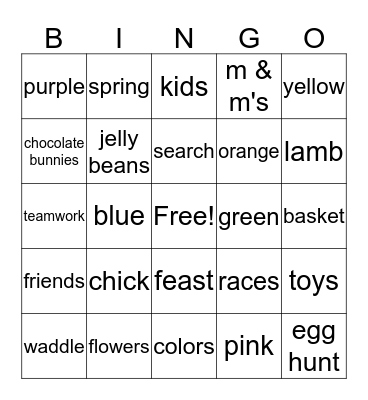 Easter Bingo Card