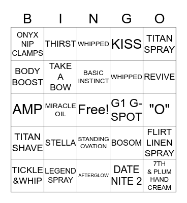 BINGO PURE ROMANCE STYLE Bingo Card