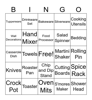 Bride Bingo Card