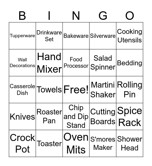 Bride Bingo Card