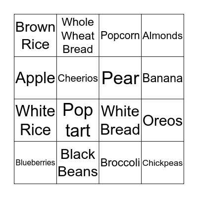 Fiber Bingo Card