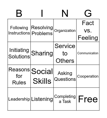 DWP Bingo Card